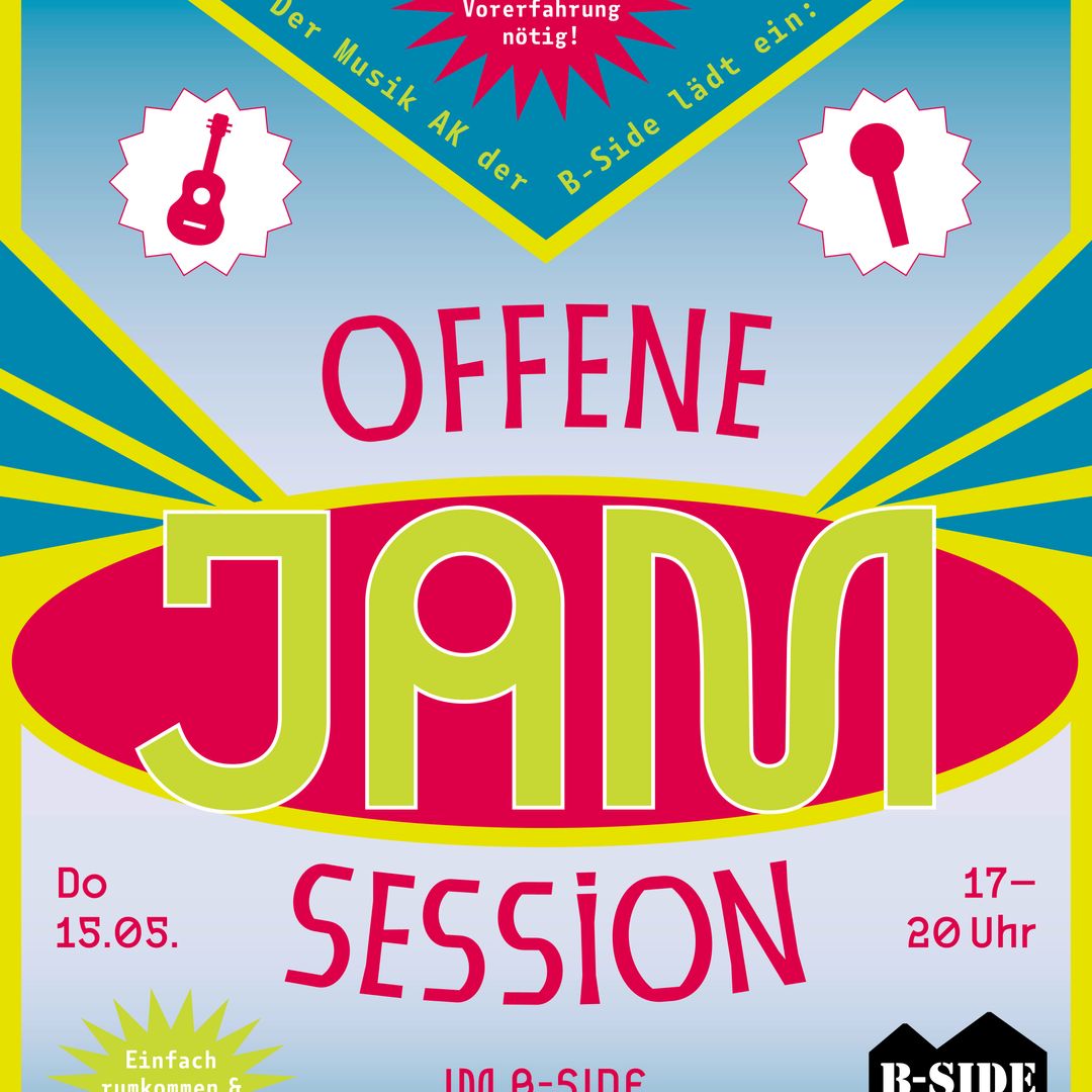 Plakat zur Jamsession, bunt und fröhlich