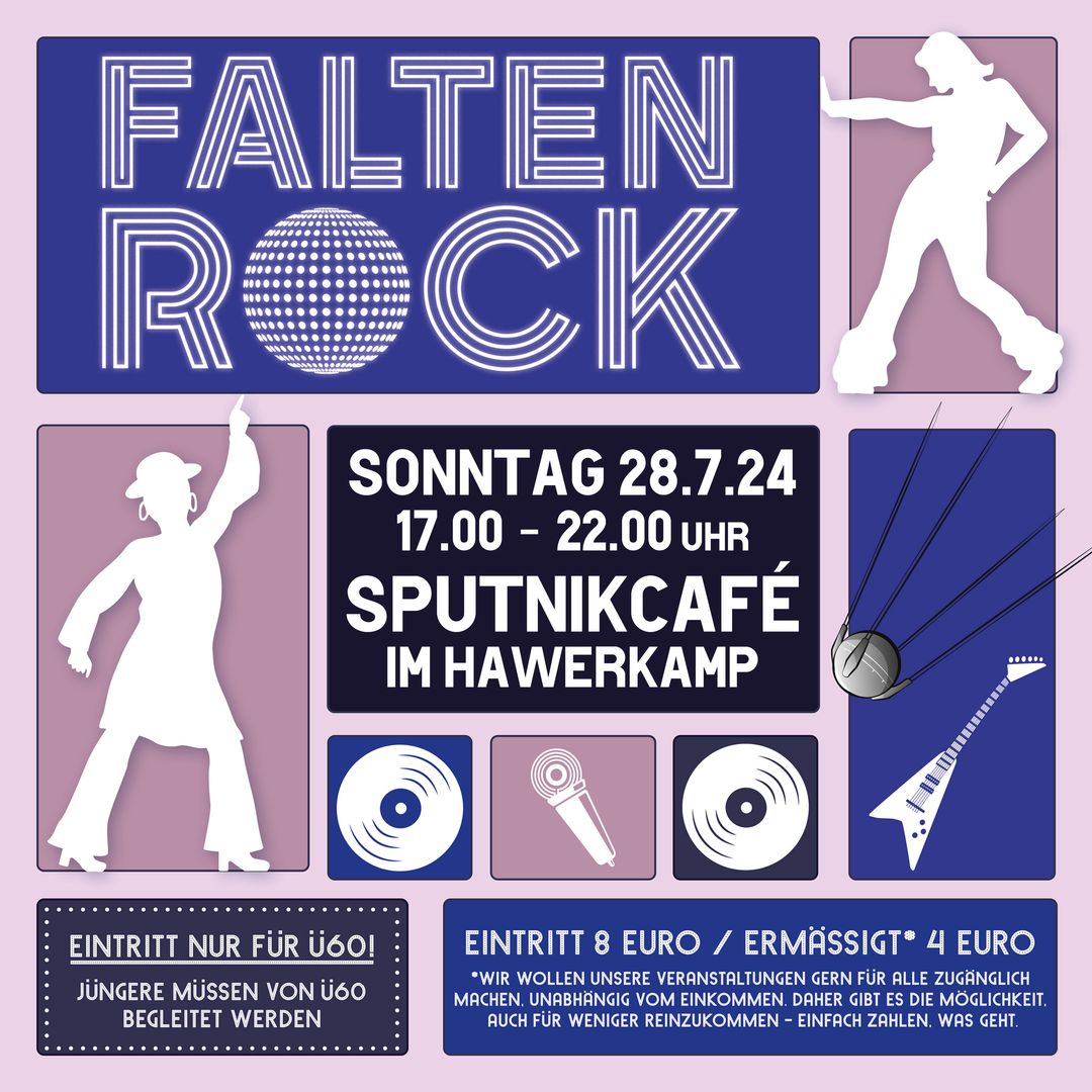 Faltenrock am 28.7.24, 17.00 - 22.00 Uhr im SputnikCafé im Hawerkamp in Münster